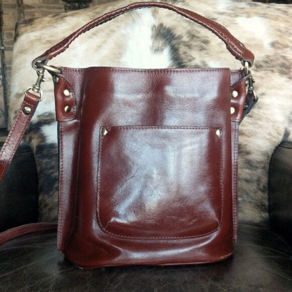 Patricia Nash Burnished Leather-Octavia Crossbody Bucket Bag - Picture 2 of 15